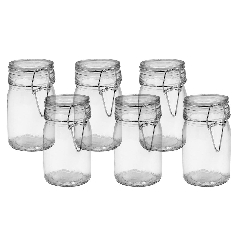 Lemon and Lime Fresco 12cm/240ml Glass Clip Jar Food Preserve/Container w/ Lid (6 Pack)