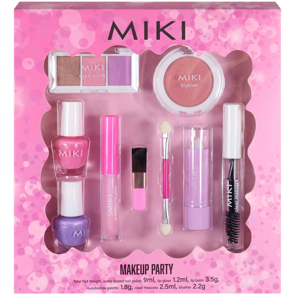 Miki Makeup Party Set With Nail Polish Lip Gloss Eyeshadow - Pink - 5y+