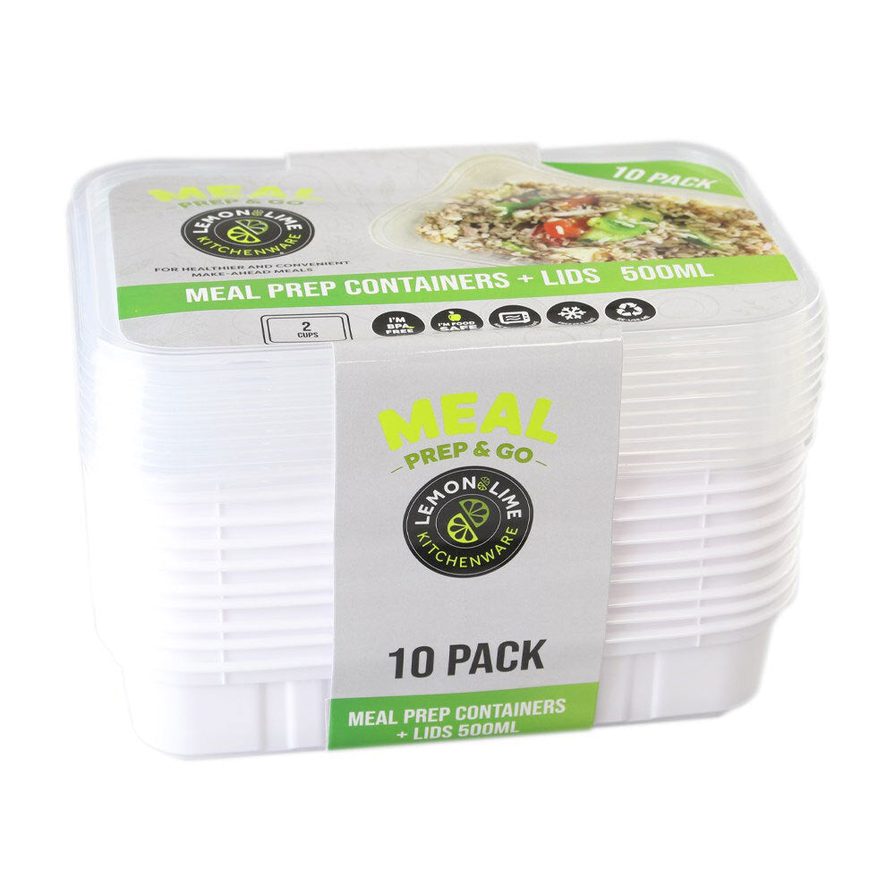 Lemon and Lime 10PK Meal Prep Reusable Containers - 500ml (3 Pack) — image 3
