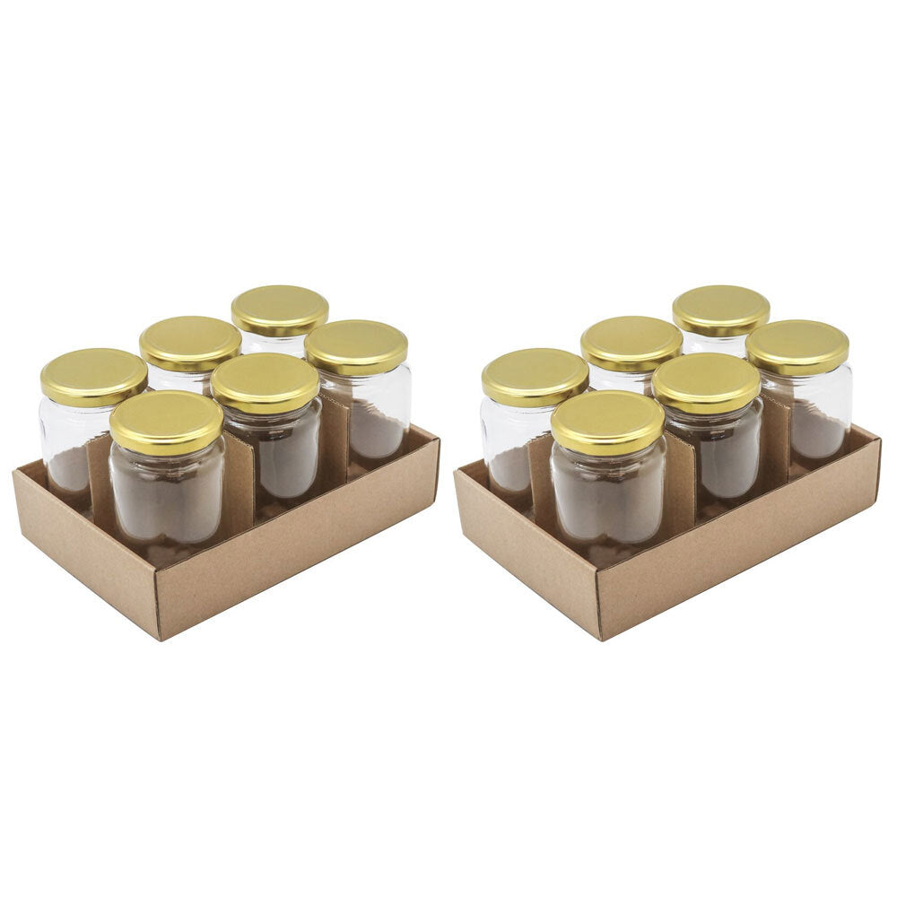 Lemon and Lime Verona 360ml/12cm Glass Conserve Jar Container w/Gold Lid Clear (12 Pack)