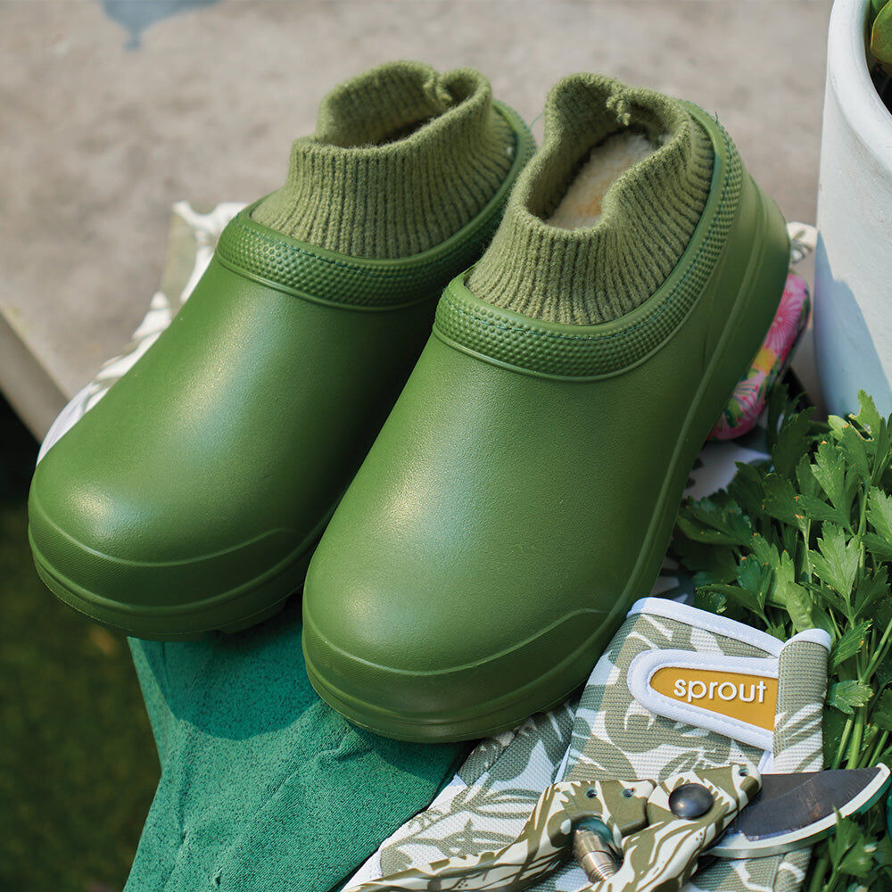 Annabel Trends Gummies Sherpa Lined Winter Shoes - Olive — image 3