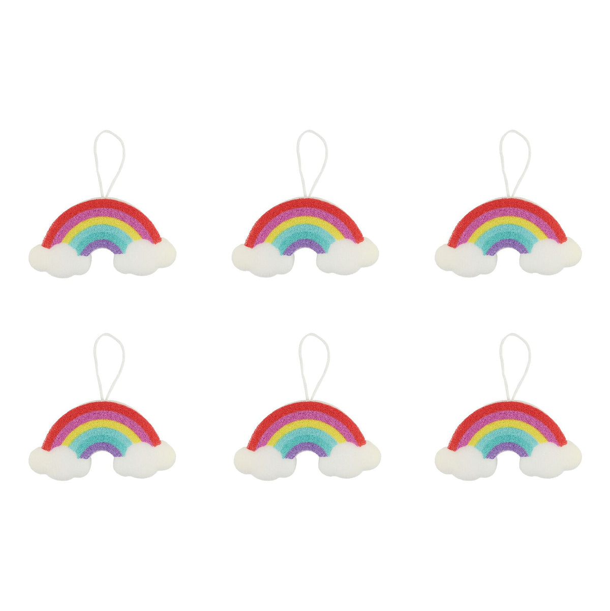 Miki Rainbow Bath Sponge For Fun Bathtime Foamy Lather Multicolour (6 Pack)