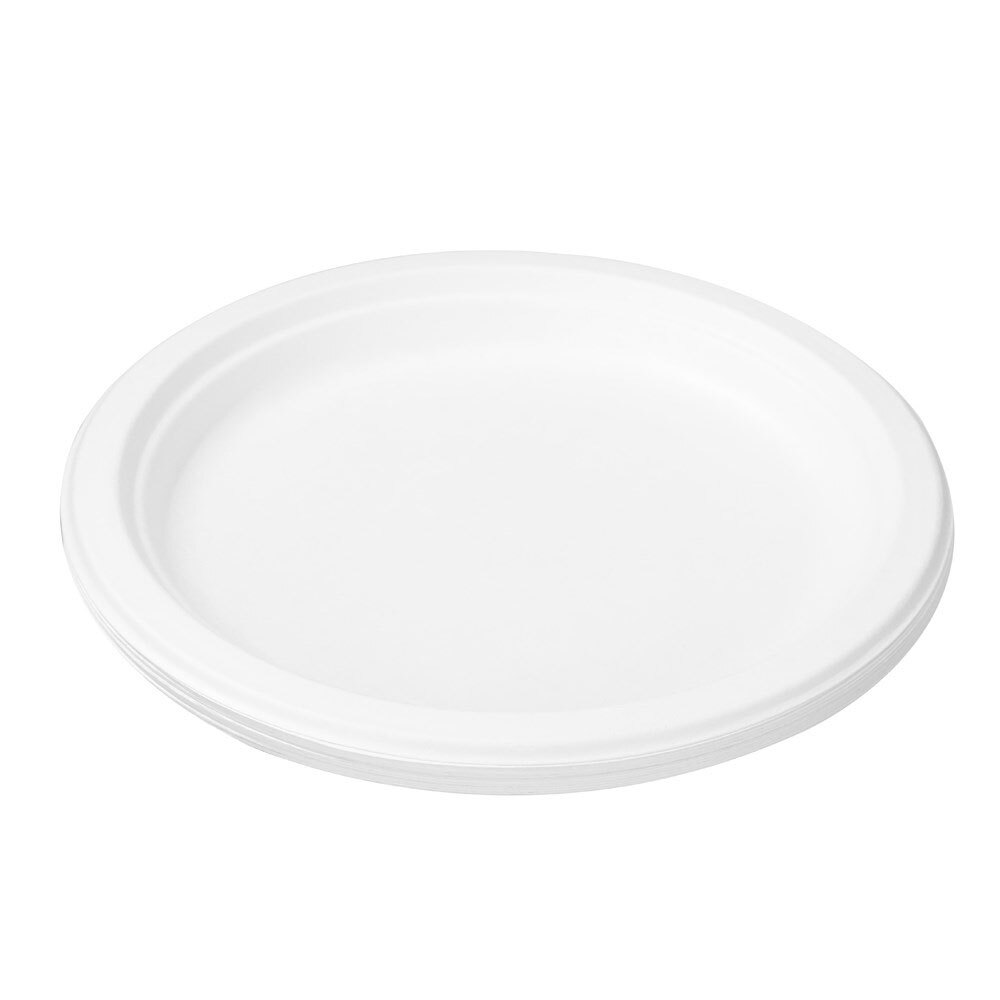 Lemon and Lime 23cm Eco/Compostable Sugarcane/Plant Based Dinner Plate White (120 Pieces) — image 4