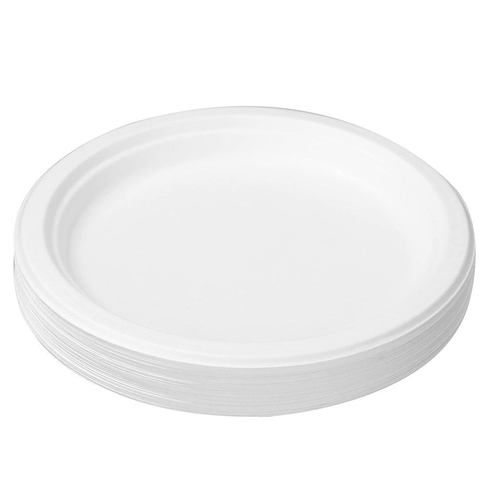 Lemon and Lime 23cm Eco/Compostable Sugarcane/Plant Based Dinner Plate White (150 Pieces) — image 4