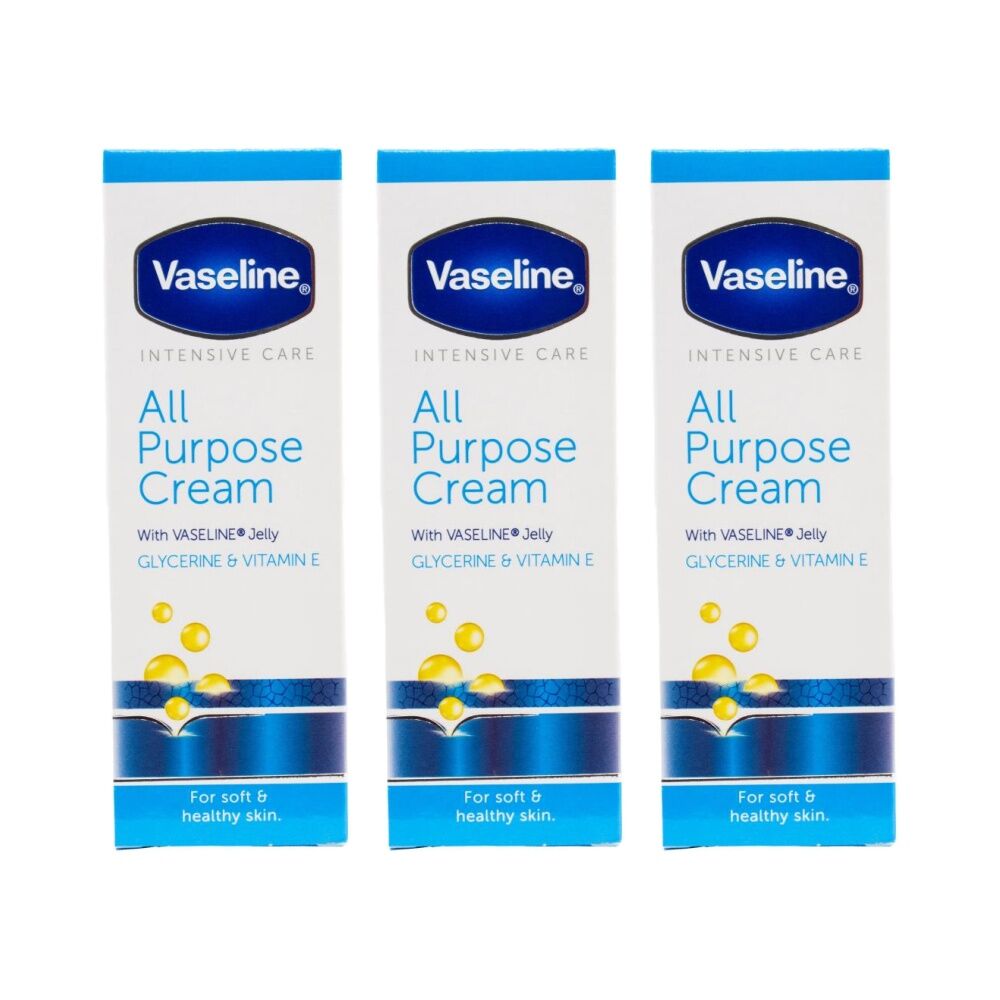 Vaseline Intensive Care All Purpose Cream w/Jelly Glycerine Vitamin E 40g (3 Pack)