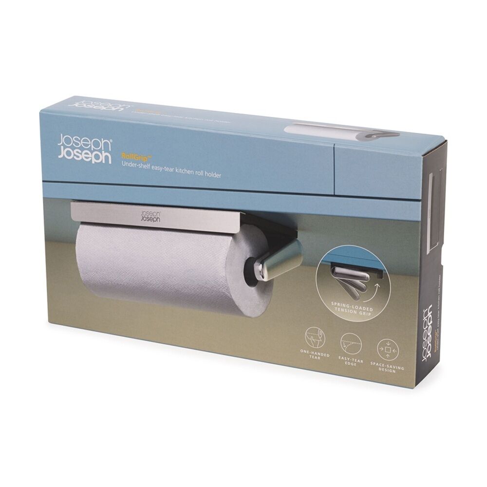 Joseph Joseph RollGrip Easy Tear Under Shelf Paper Towel Roll Holder Steel — image 3