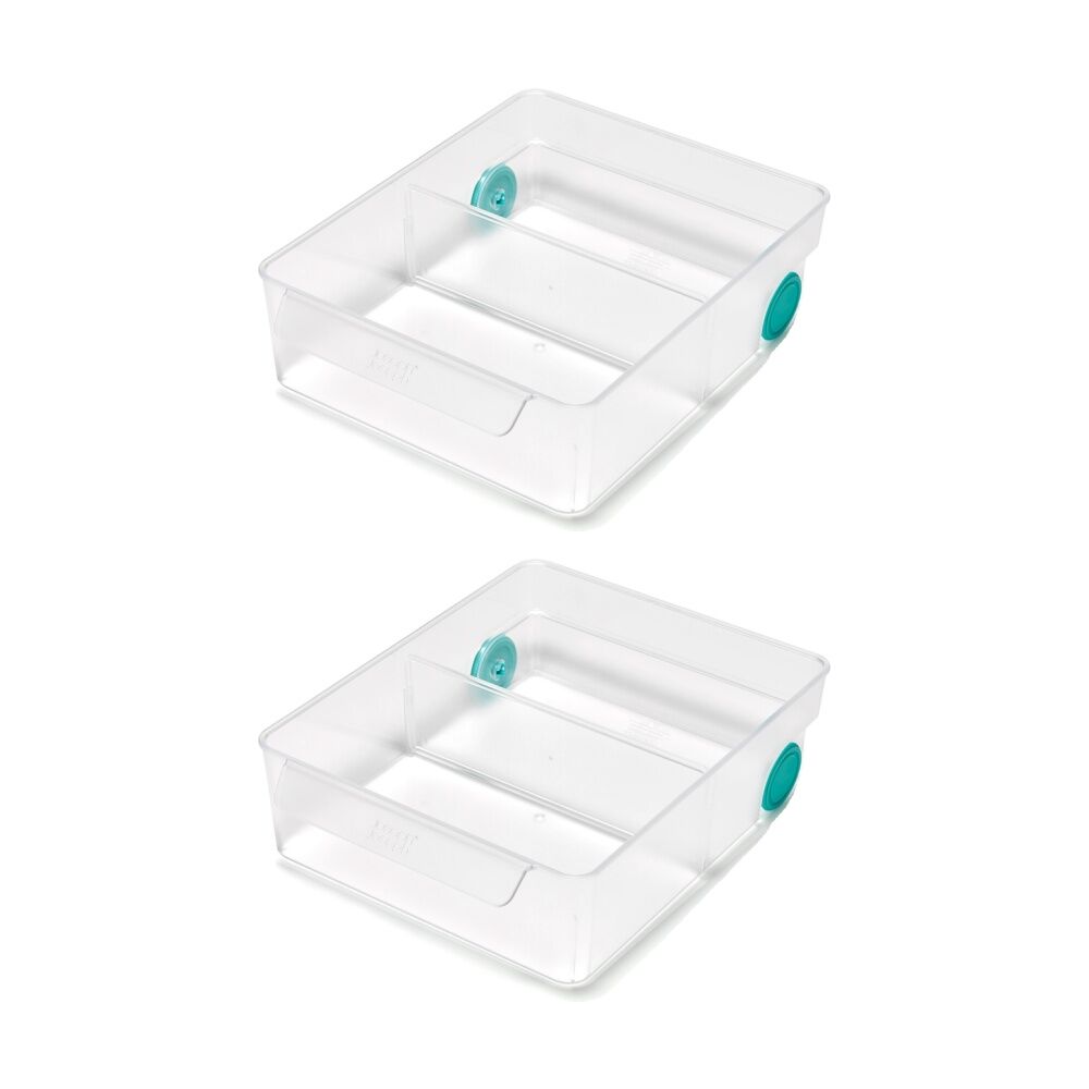 Joseph Joseph FridgeStore Extra Large Fridge Storage Caddy On Wheels Clear (2 Pack)