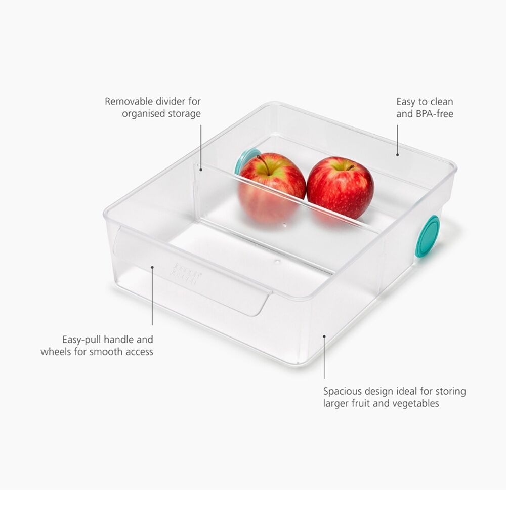Joseph Joseph FridgeStore Extra Large Fridge Storage Caddy On Wheels Clear (2 Pack) — image 6