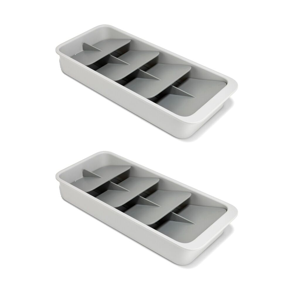 Joseph Joseph DrawerStore Tiered Cutlery Kitchen Storage Large Stone (2 Pack)