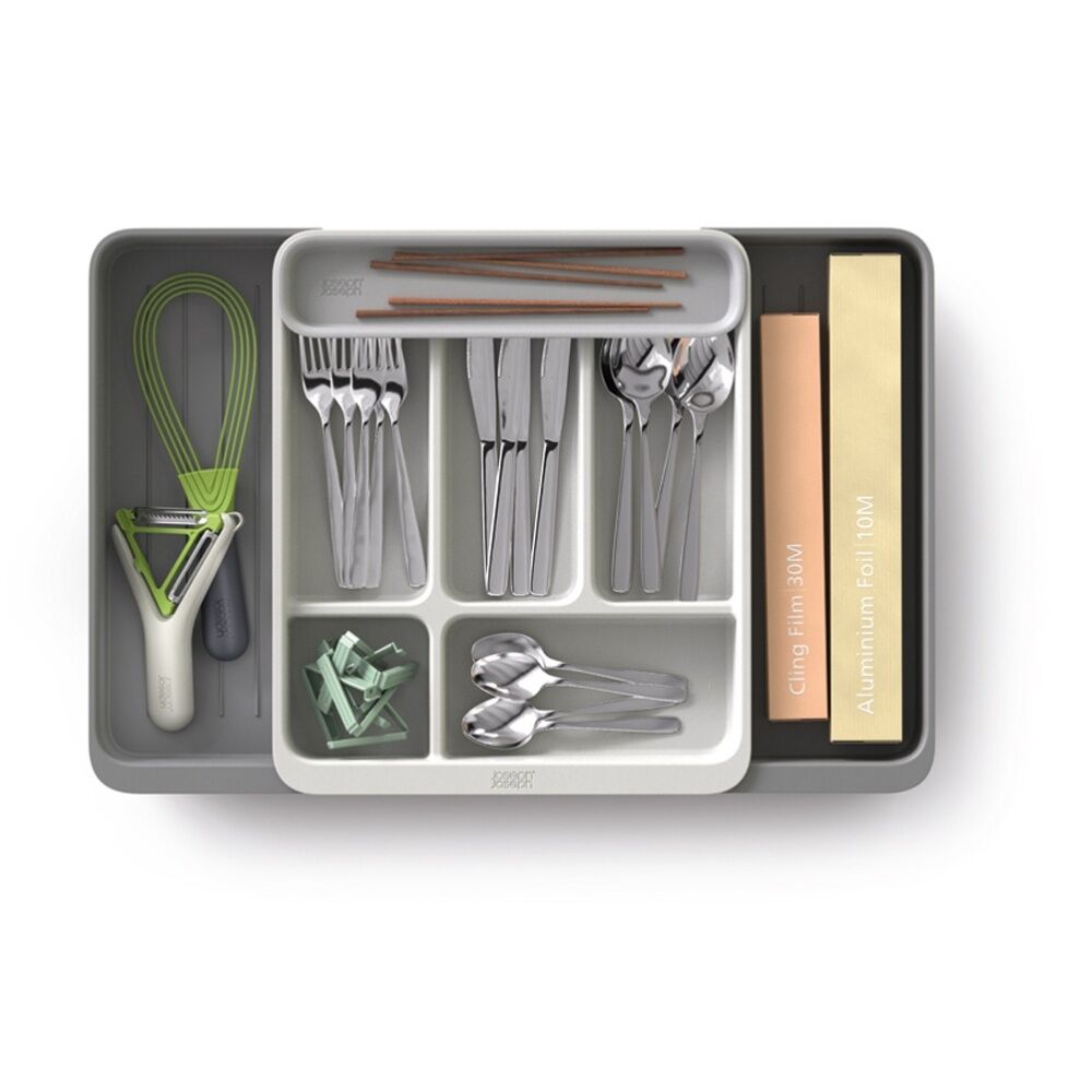 Joseph Joseph DrawerStore Expanding Cutlery Tray Kitchen Storage Organiser Stone — image 4