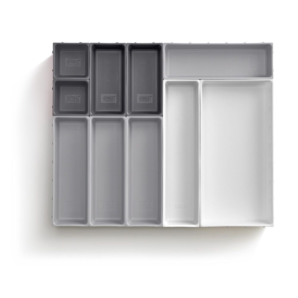 Joseph Joseph 2PK 10pc Blox Drawer Organiser Set Modular Storage with Non-Slip Light Stone — image 6