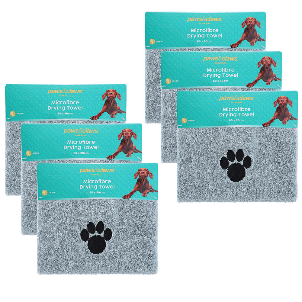Paws and Claws 60x90cm Microfiber Drying Soft Towel Dogs/Cats/Pets Grooming BRN (6 Pack)