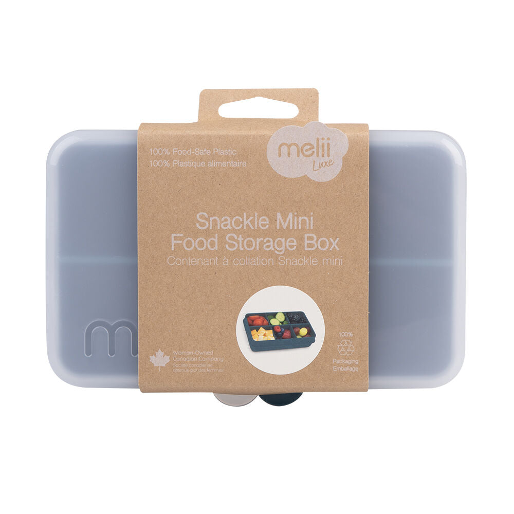 Melii Luxe Snackle Box Food Storage Container w/ 6 Compartments Mini Blue (2 Pack) — image 5