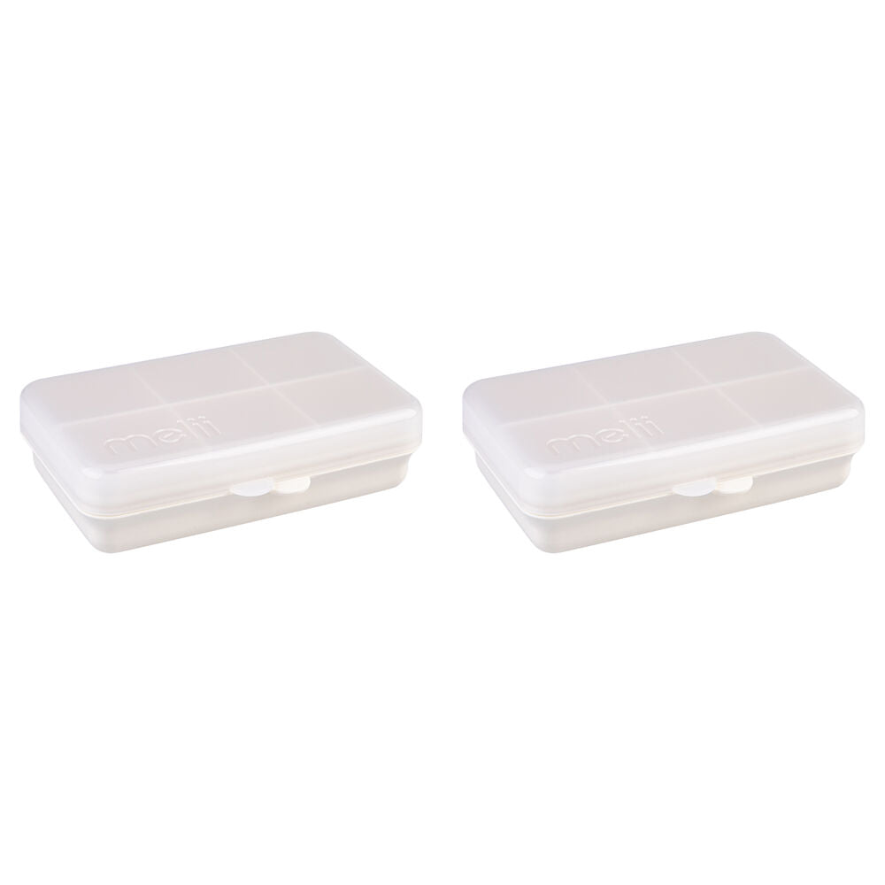 Melii Luxe Snackle Box Food Storage Container w/ 6 Compartments Mini Ivory (2 Pack)