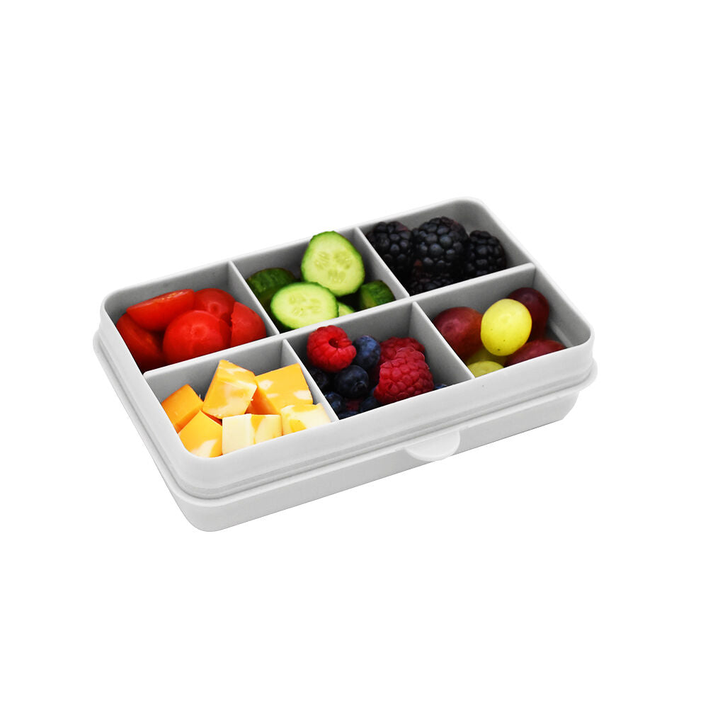 Melii Luxe Snackle Box Food Storage Container w/ 6 Compartments Mini Ivory (2 Pack) — image 6