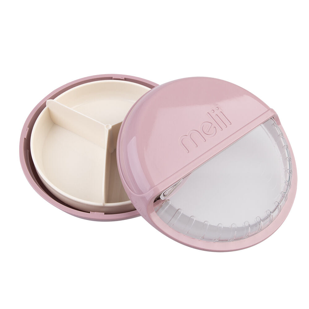 Melii 342ml Pink Luxe Round Spin Snack Container Food Storage Box 3y+ — image 4