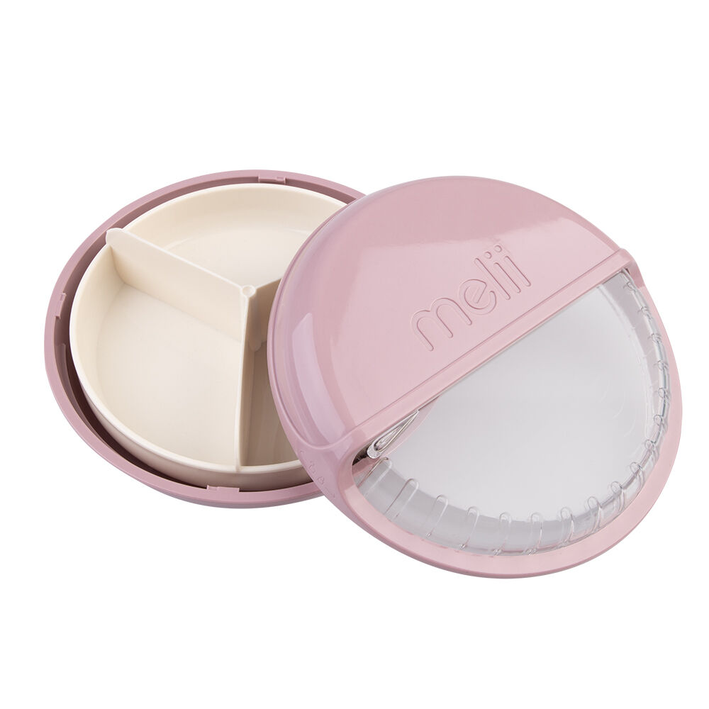 Melii Luxe Round Spin Snack Container Food Storage Box 342ml Pink 3y+ (2 Pack) — image 5