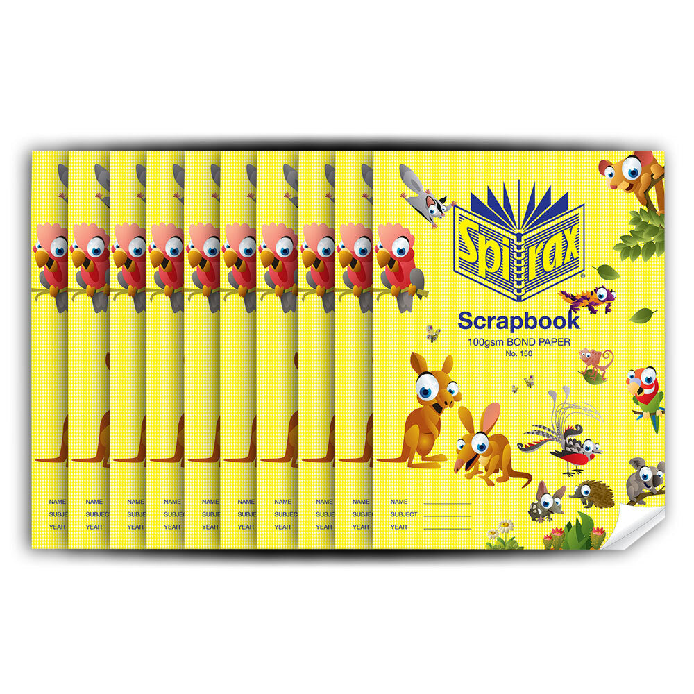 Spirax 100 GSM 64 Pages Unruled No.150 Bond Paper Scrapbook School Notebook (10 Pack)