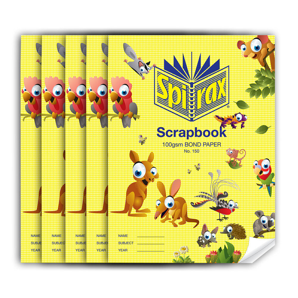Spirax 100 GSM 64 Pages Unruled No.150 Bond Paper Scrapbook School Notebook (5 Pack)