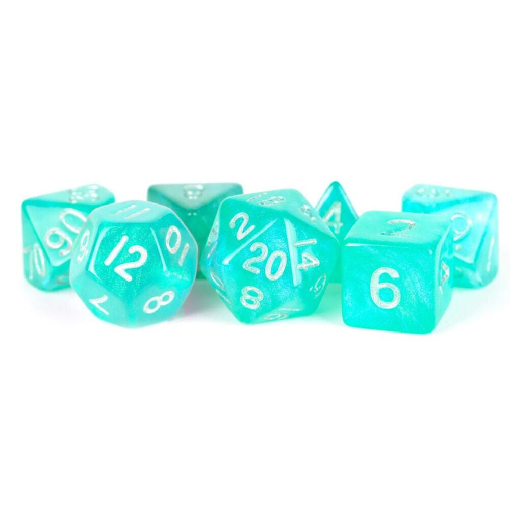 85825-7pc-fanroll-by-metallic-acrylic-polyhedral-rpg-dice-16mm-set-stardust-turquoise