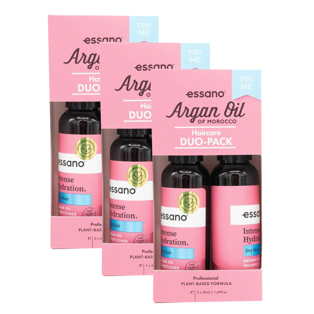 Essano Argan Oil Of Morocco 50ml Shampoo & Conditioner Duo Pack Dry Hair (3 Pack)
