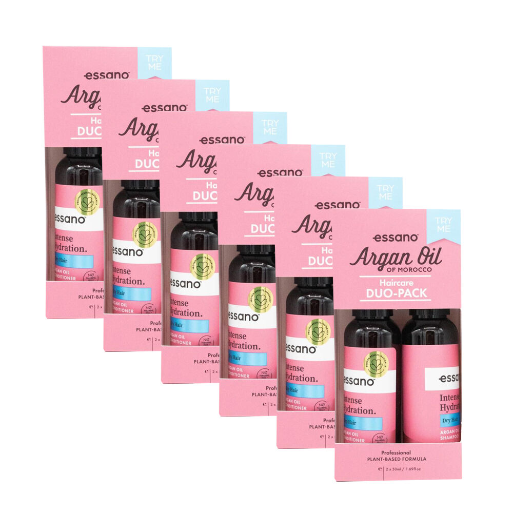 Essano Argan Oil Of Morocco 50ml Shampoo & Conditioner Duo Pack Dry Hair (6 Pack)