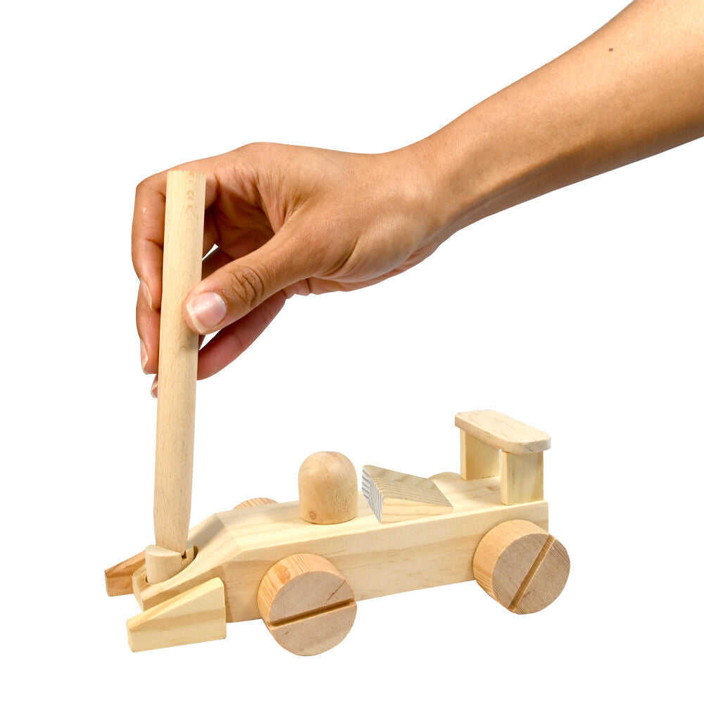 Boyle Wood Craft Project Kit Junior Racing Car Kids DIY Build Activity 6y+ (3 Pack)