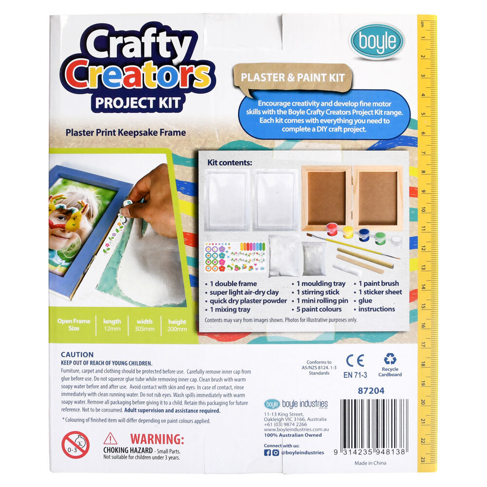 Boyle Crafty Creators Plaster Print Keepsake Frame Project Kit Kids DIY 10+ (2 Pack) — image 6