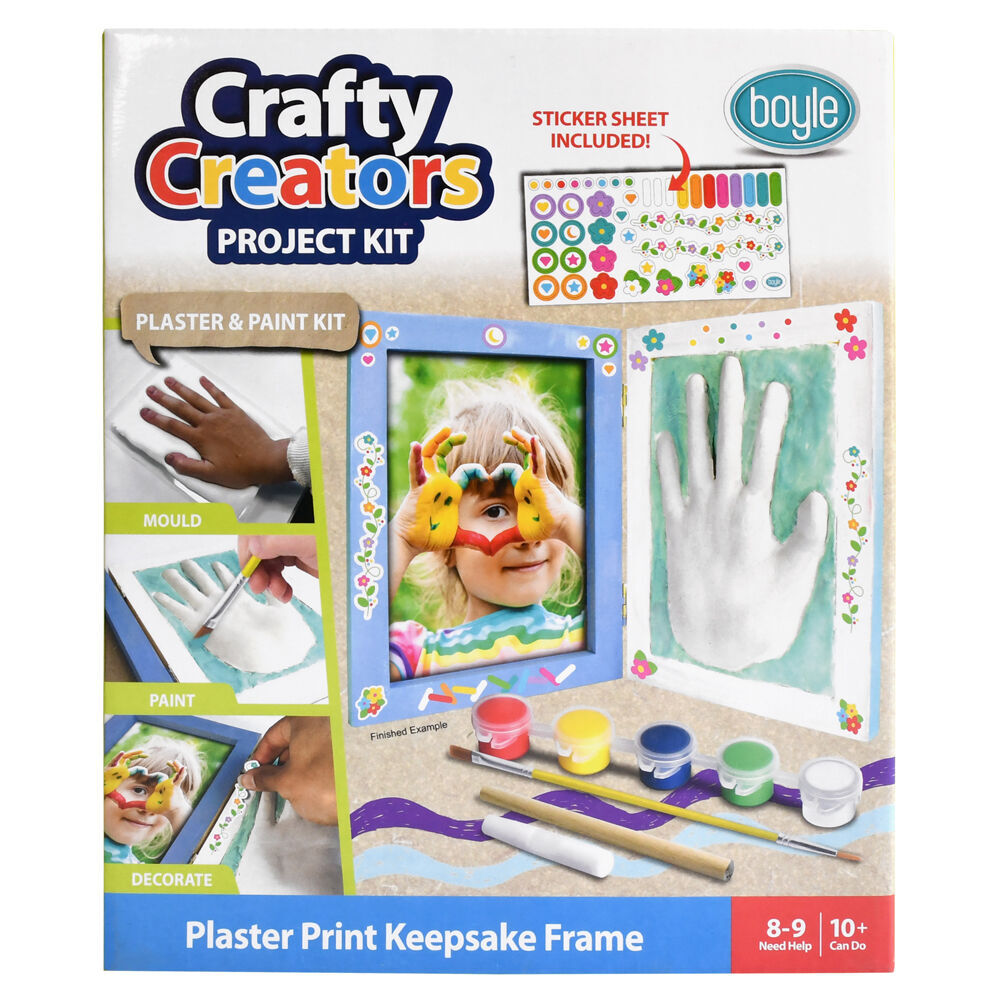 Boyle Crafty Creators Plaster Print Keepsake Frame Project Kit Kids DIY 10+ (3 Pack) — image 2