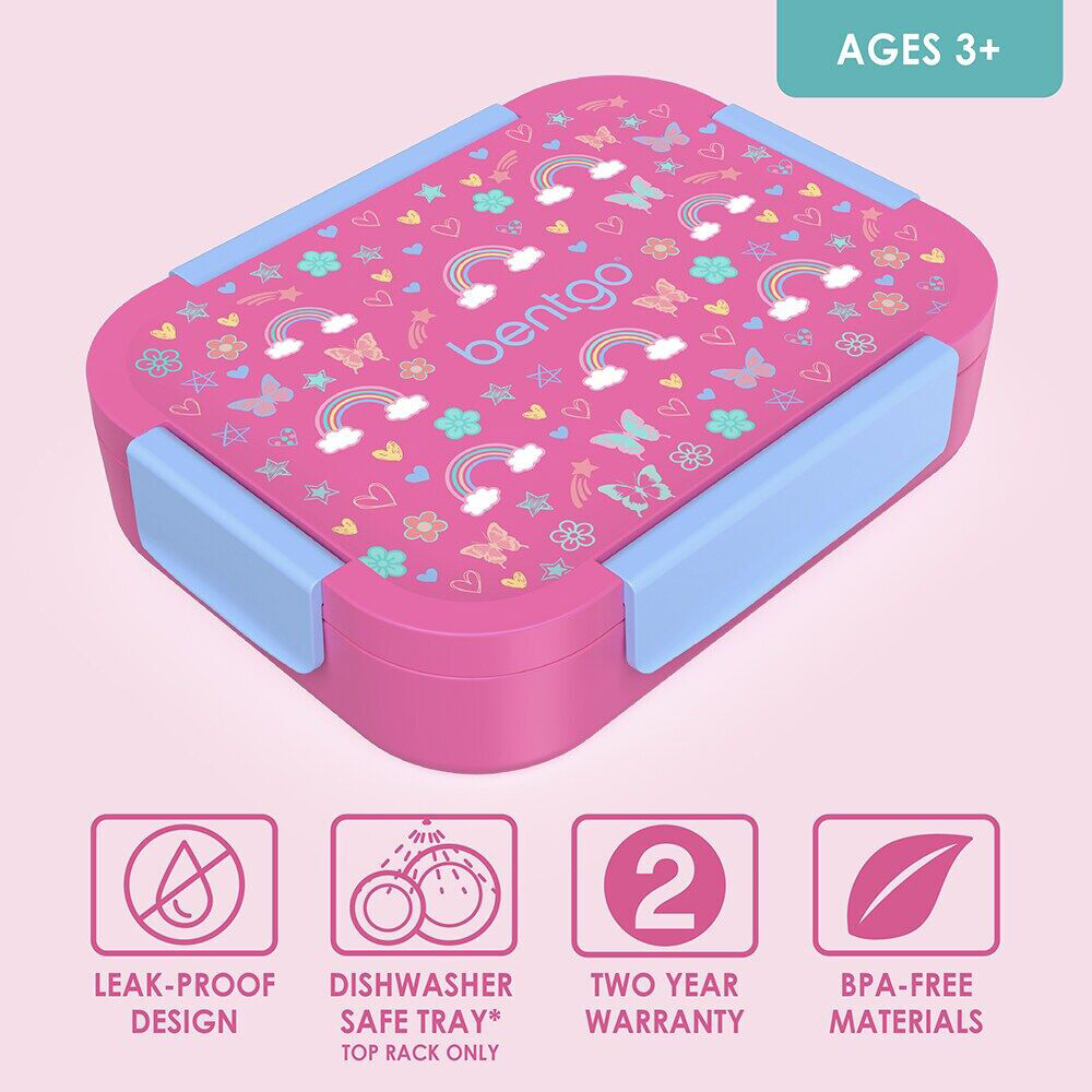 Bentgo 23.1x17.8x5.3cm Rainbows & Butterflies Kids Snap Go Printed Lunch Box — image 5