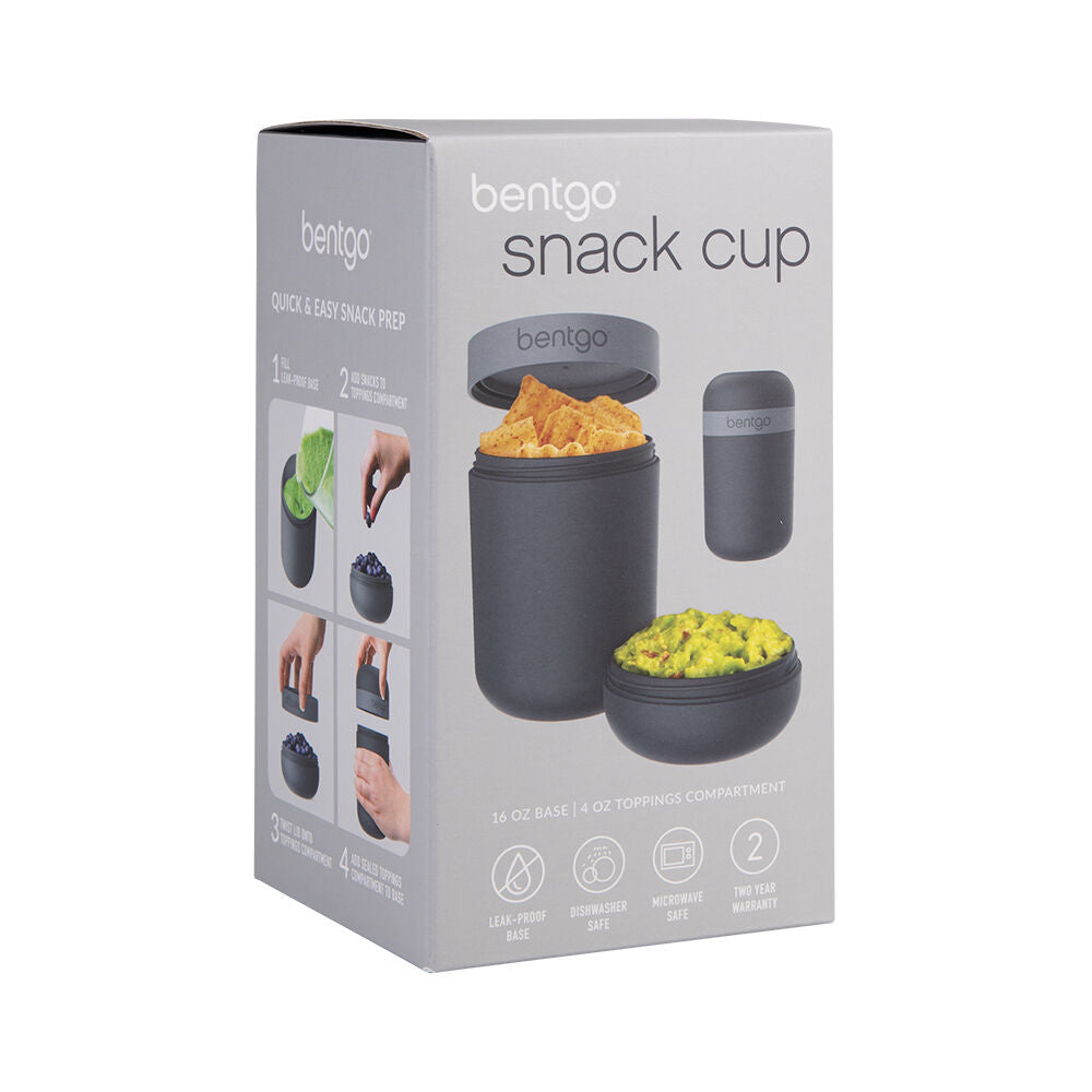 Bentgo Dual-Sealing Lightweight Snack Cup Food Container 590ml Dark Grey (2 Pack) — image 2