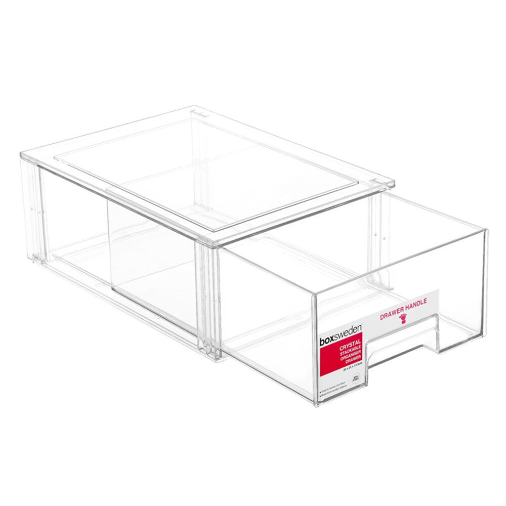 Boxsweden Crystal Stackable Organiser Drawer 35cm Storage Cabinet Box (2 Pack) — image 3