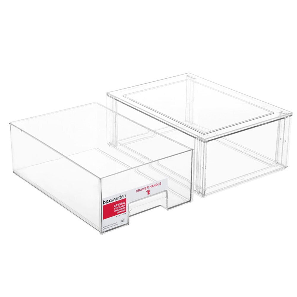 Boxsweden Crystal Stackable Organiser Drawer 35cm Storage Cabinet Box (2 Pack) — image 4