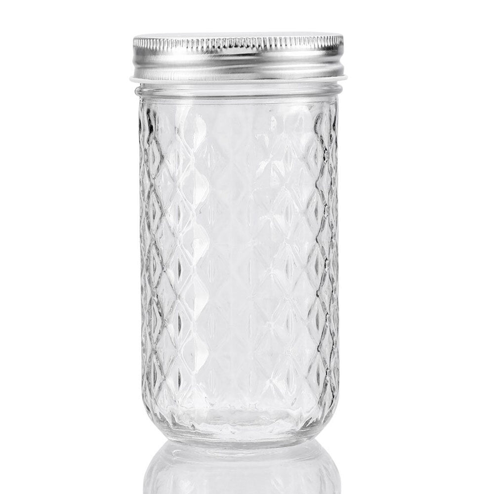 Lemon and Lime 350ml Quilted Glass Conserve Canister Jar Food Storage Clear (6 Pack) — image 3