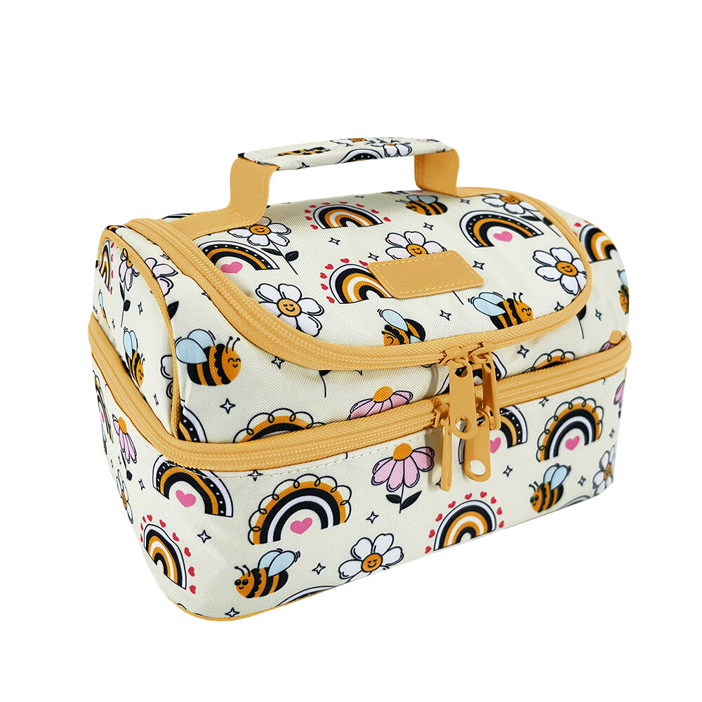 Sachi 25.5x17x14cm Busy Bees Style 235 Insulated Double Decker Lunch Bag