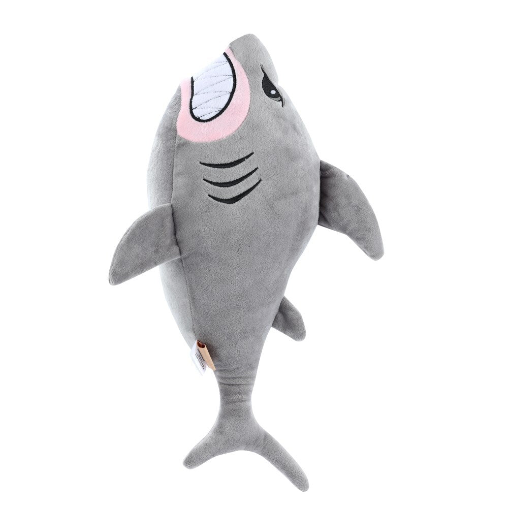 Paws and Claws Grey 50cm Soft Angry Shark Mega Plush Pet Dog Toy w/ Squeaker (2 Pack) — image 3