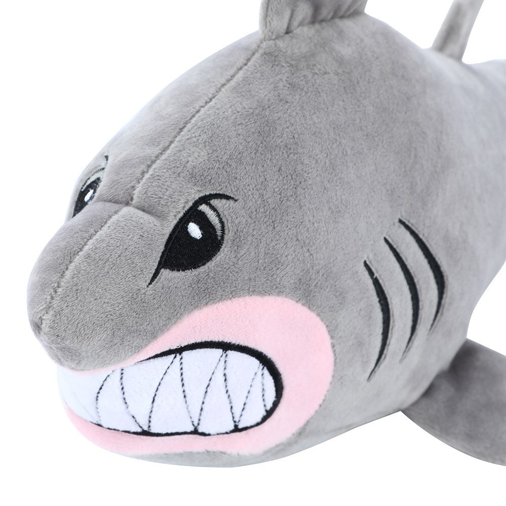Paws and Claws Grey 50cm Soft Angry Shark Mega Plush Pet Dog Toy w/ Squeaker (2 Pack) — image 5