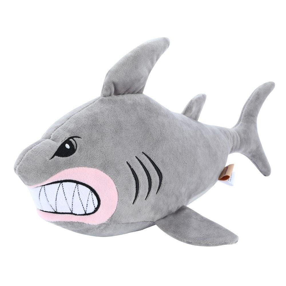 Paws and Claws Grey 50cm Soft Angry Shark Mega Plush Pet Dog Toy w/ Squeaker (2 Pack) — image 4