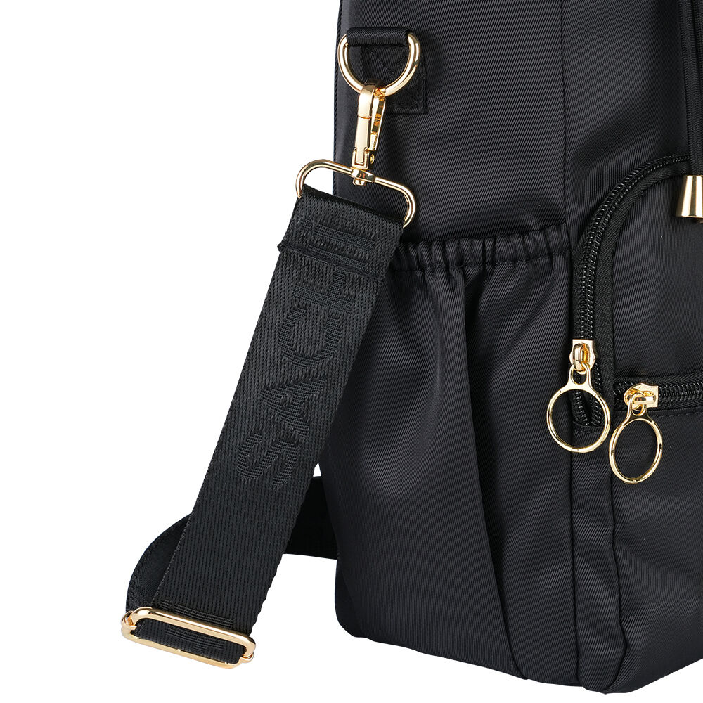 Sachi Black Deluxe Crossbody Insulated Bottle Bag w/ Adjustable Strap — image 5