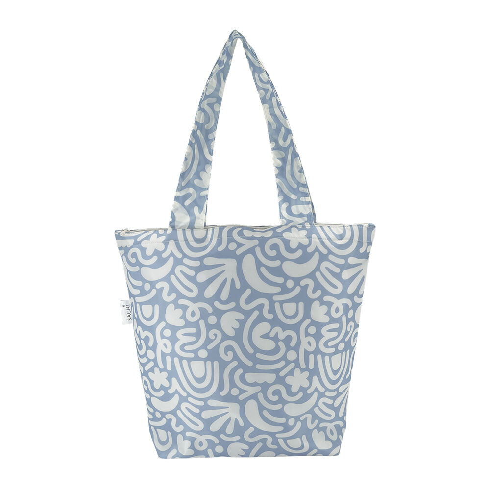 Sachi Insulated Market Tote Grocery Carry Bag 27x15x38cm Blue Squiggles (3 Pack) — image 2