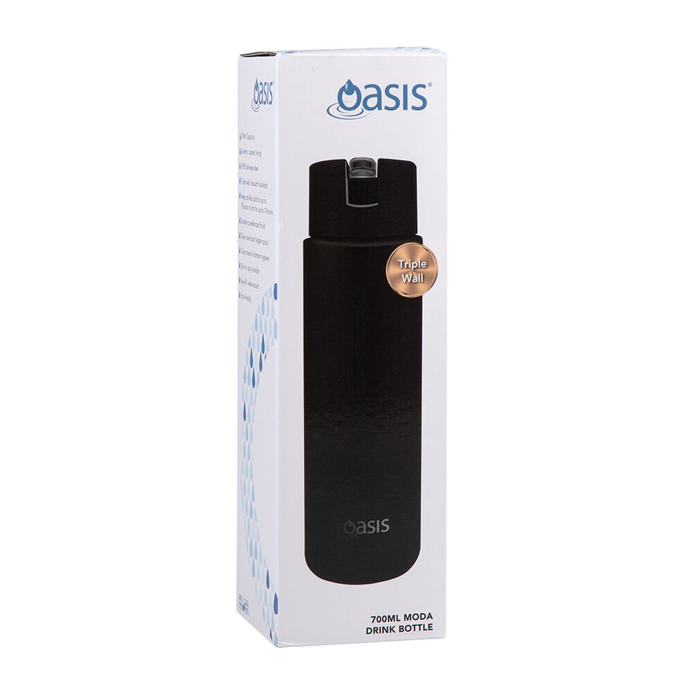 Oasis 700ml Black Ceramic Lined Stainless Steel Insulated Moda Drink Bottle — image 6