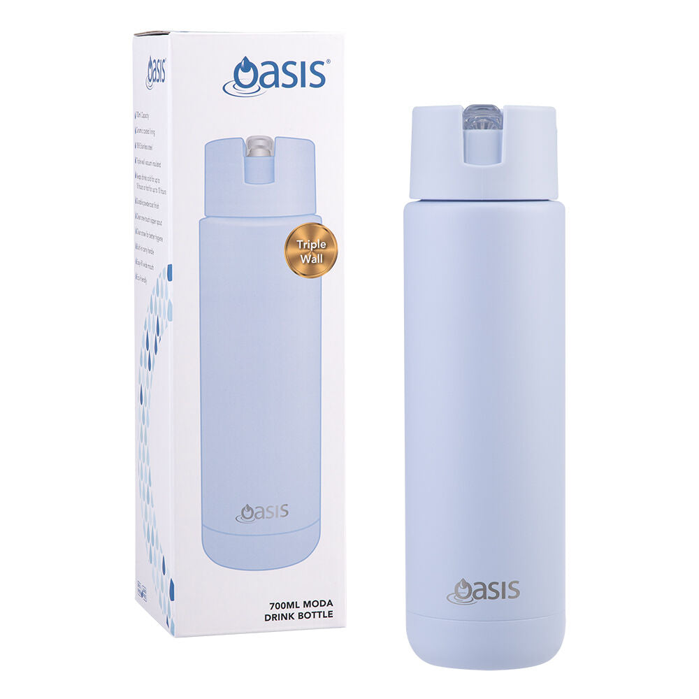 Oasis Periwinkle Ceramic Lined Stainless Steel Insulated Moda Drink Bottle — 700ml