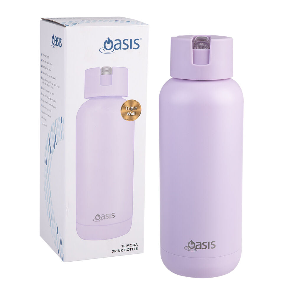 Oasis Orchid Ceramic Lined Stainless Steel Insulated Moda Drink Bottle — 1l