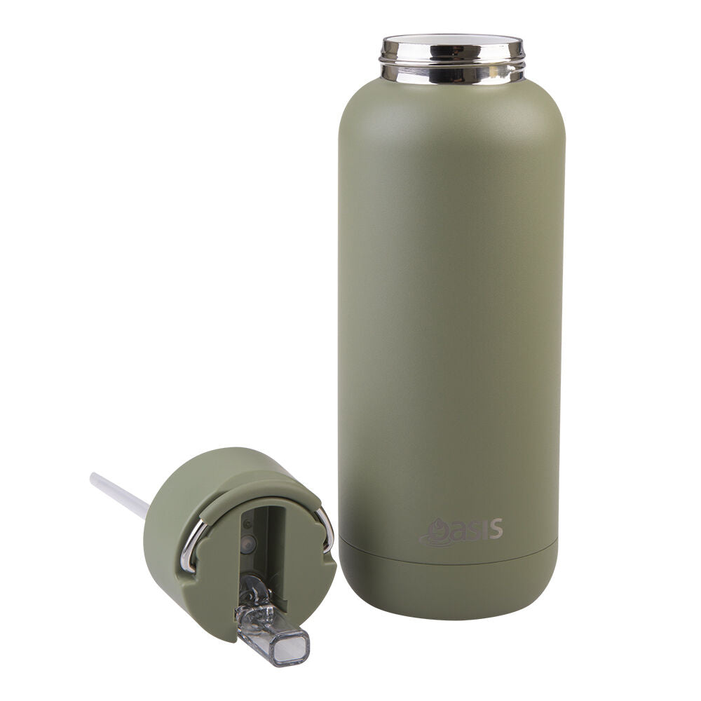 Oasis 1L Olive Green Ceramic Lined Stainless Steel Insulated Moda Drink Bottle — image 3
