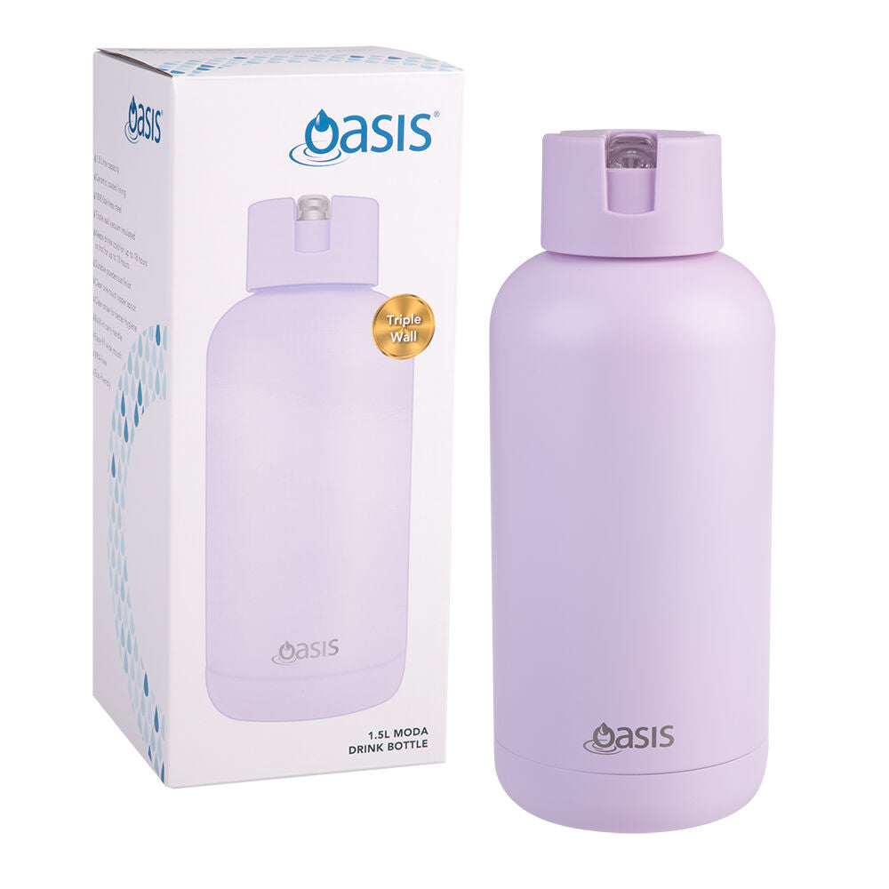 Oasis Orchid Ceramic Lined Stainless Steel Insulated Moda Drink Bottle — 1.5l