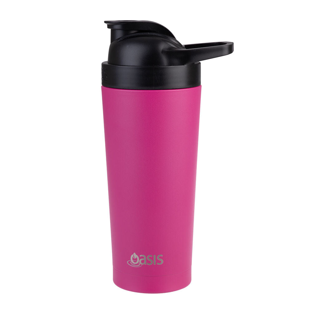 Oasis 700ml Fuchsia Stainless Steel Insulated Protein Shaker Double Walled