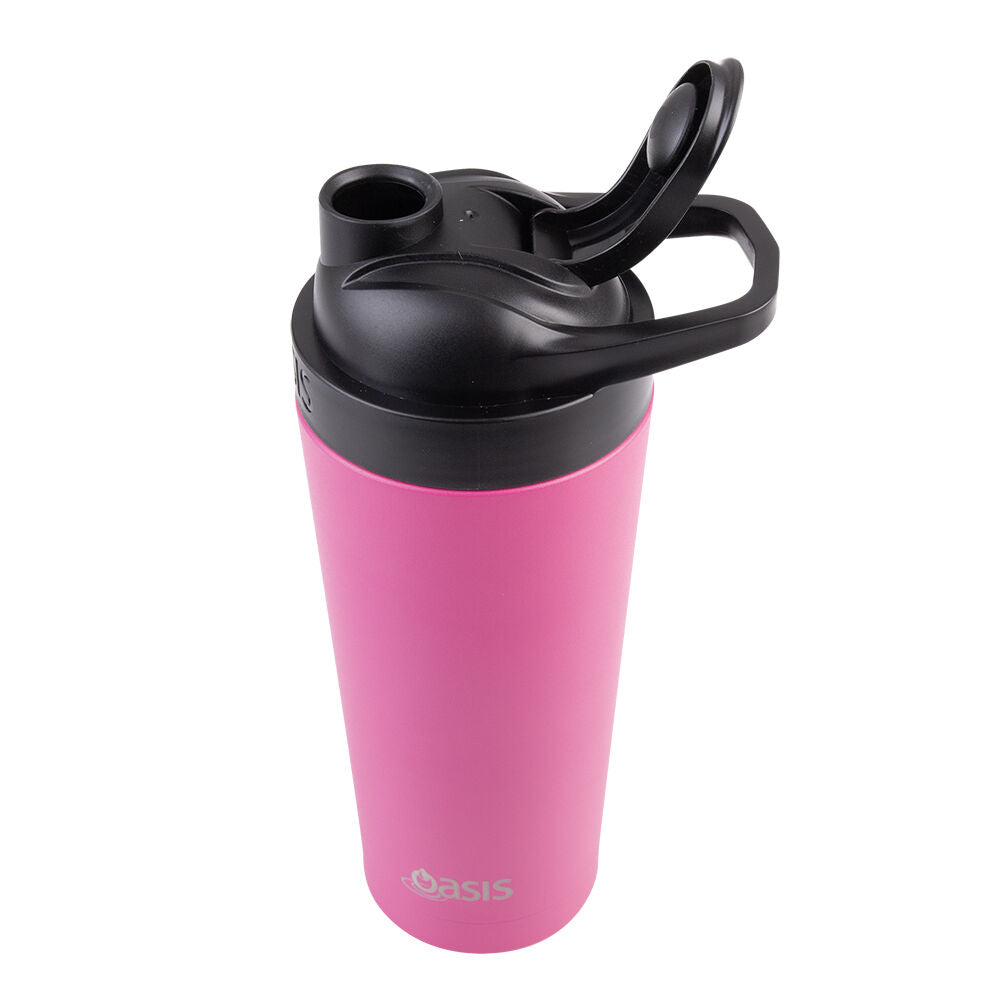 Oasis 700ml Fuchsia Stainless Steel Insulated Protein Shaker Double Walled — image 5