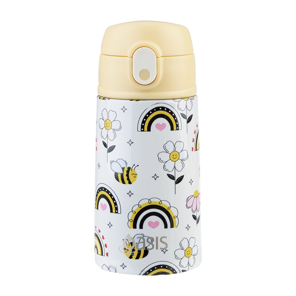 Oasis 400ml Busy Bees Stainless Steel Insulated Kids Drink Bottle w/ Straw