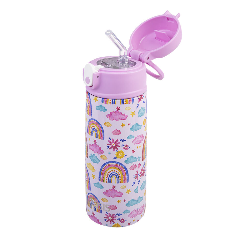 Oasis 550ml Rainbow Sky Stainless Steel Insulated Kids Drink Bottle w/Straw — image 2