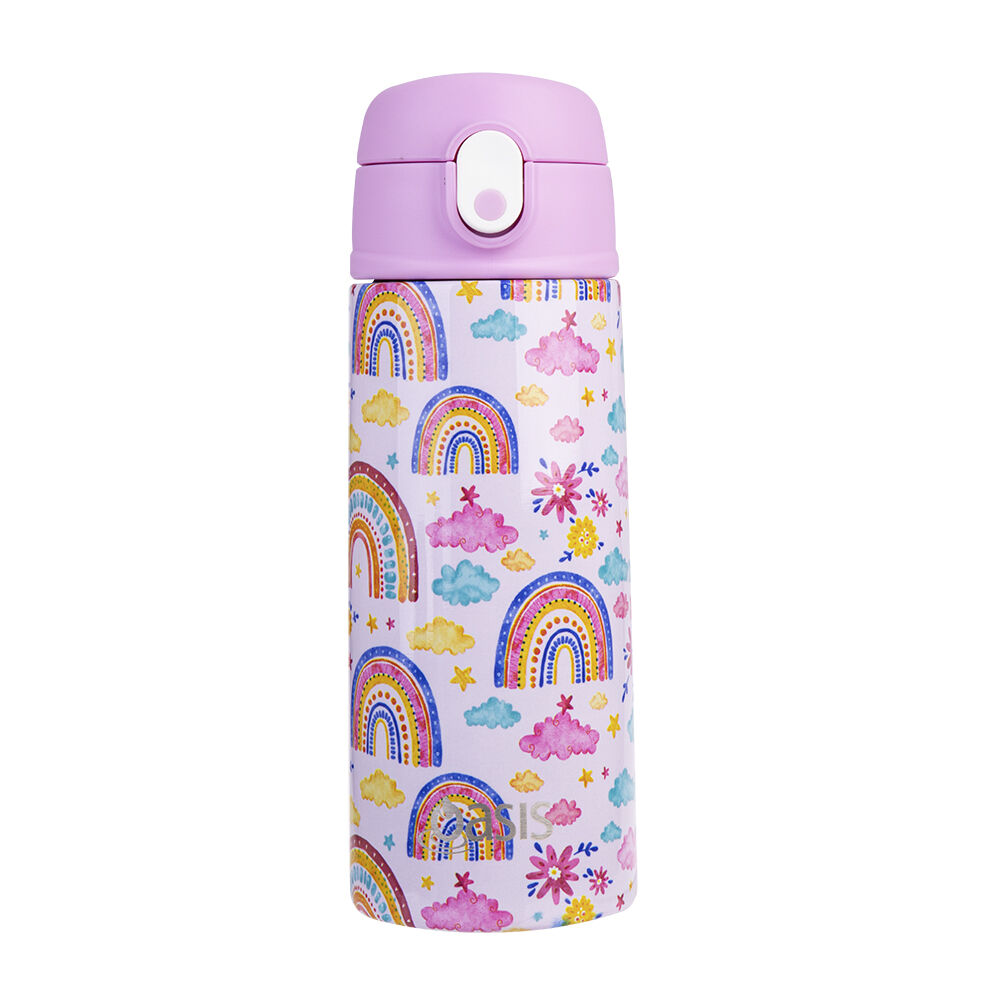 Oasis Stainless Steel Insulated Kids Drink Bottle w/Straw 550ml Rainbow Sky (2 Pack) — image 2